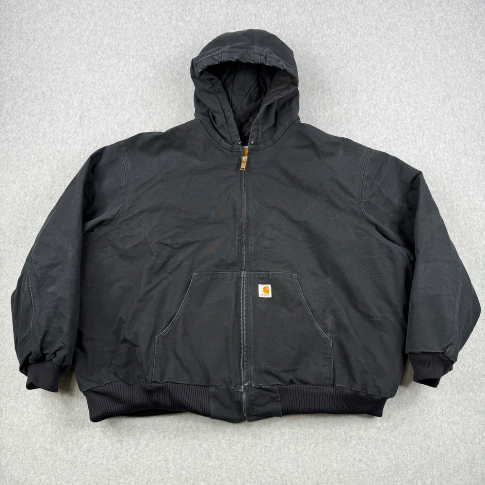 Vintage Carhartt Jacket Mens 5XL Black Duck Canvas Quilted‎ Lined J140 USA Union